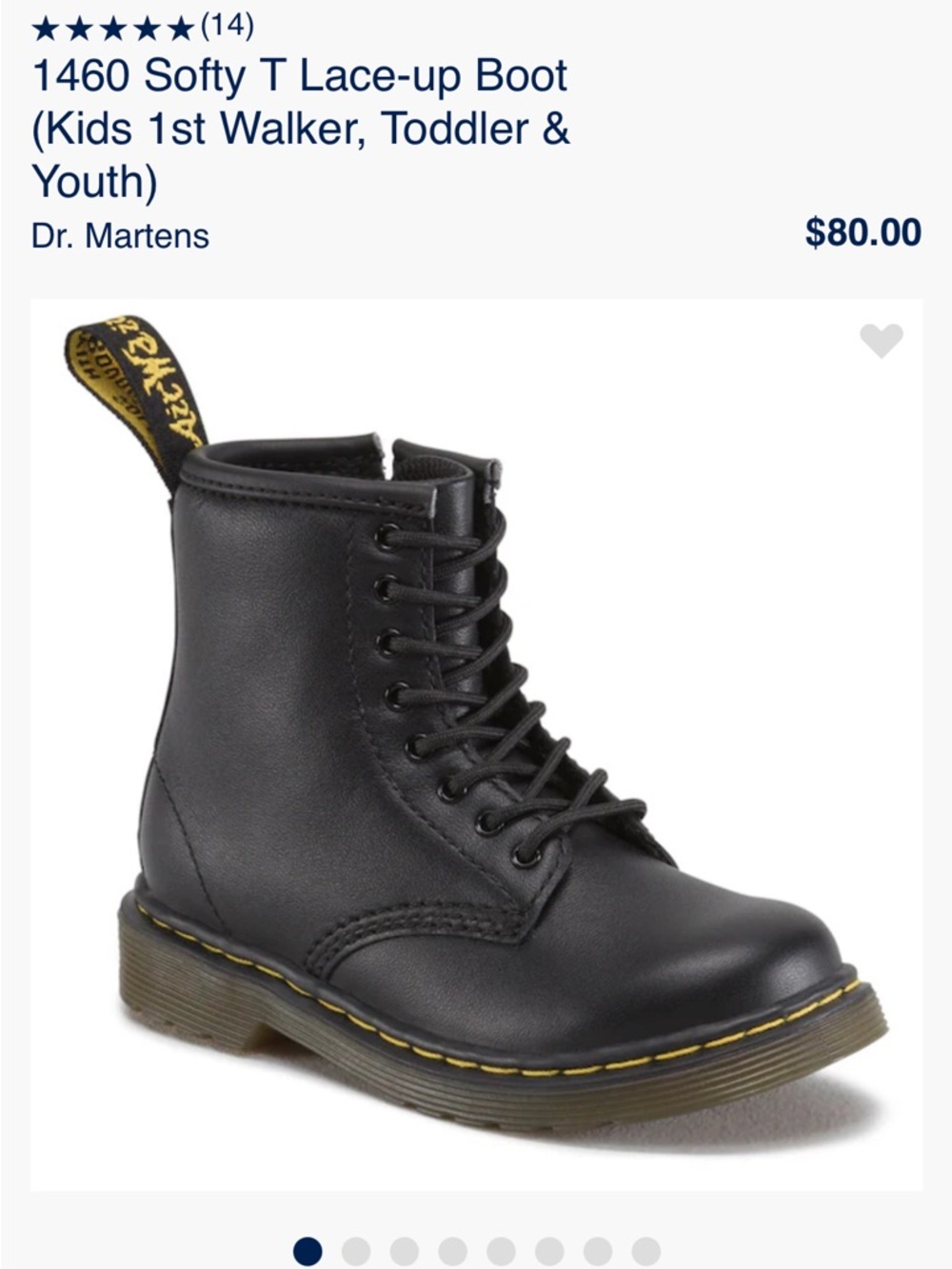 1460 Softy T Lace-up Boots- Black (Youth)